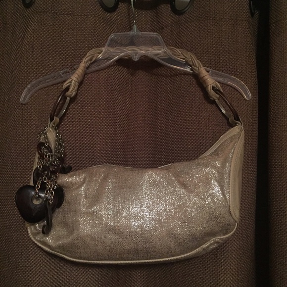 Juicy Couture Hobo Bag - tan and silver