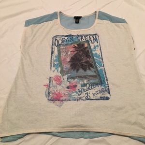 Short sleeve sheer back top