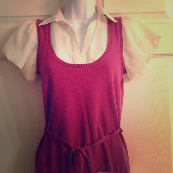 Max studio adorable mauve & ivory blouse - Picture 1 of 4