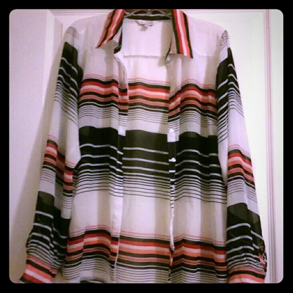 Charming Charlie Button Sheer Shirt