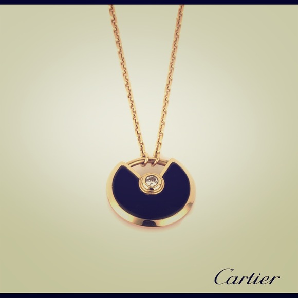 Cartier black onyx with diamond necklace
