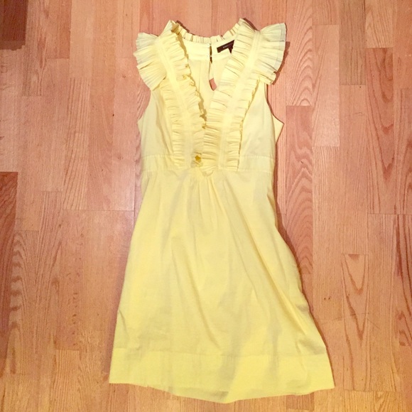 BCBGMAXAZARIA yellow ruffled dress