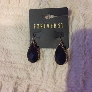 Black Crystal Dangly Earrings