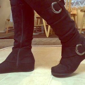 Black long boots