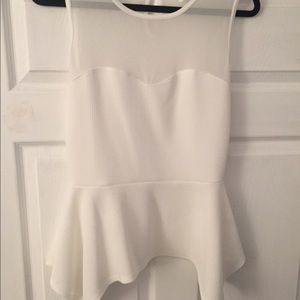 NEW White Peplum Top
