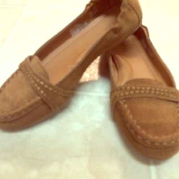 Tan moccasins