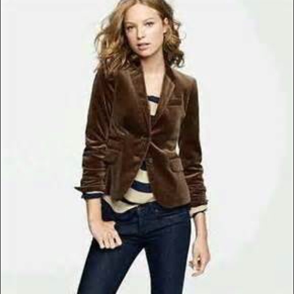 J.Crew Brown Velvet Blazer Size 2 Petite
