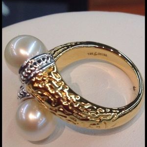 Bundle @ltigreo  18kt pearl ring & 14kt necklace