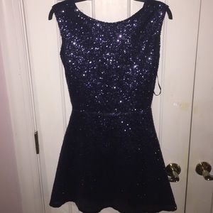 Blue homecoming/ prom sequin dress