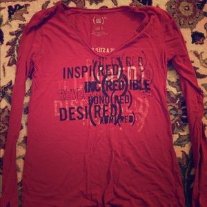 (RED) Brand Gap Long Sleeve Top