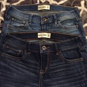 TWO PAIRS OF ABERCROMBIE AND FITCH JEANS