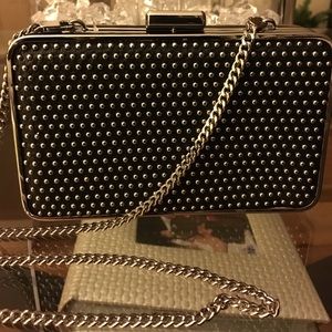 Michael Kors Black Elsie Microstud Box Clutch