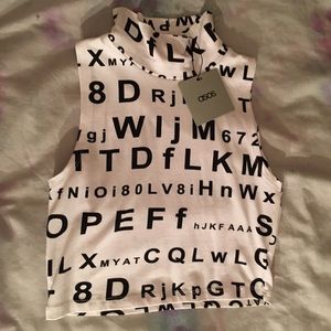 ASOS: Sleeveless Turtleneck ABC Crop