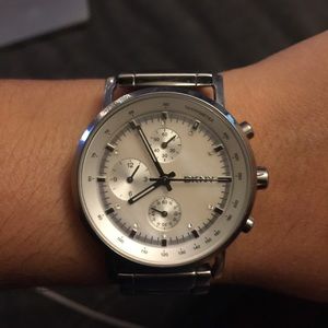 DKNY mother of pearl face chronograph watch