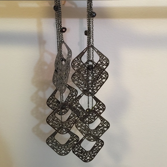 Long black earrings