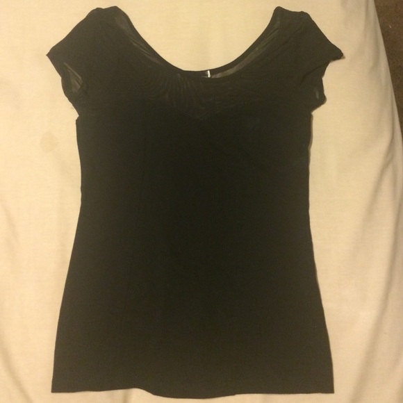 Black mesh top