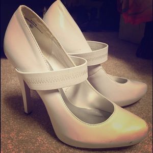 White Mary Jane heels