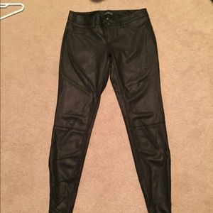 Black leather-look pant