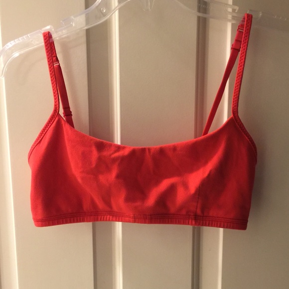 Red Lululemon sports bra