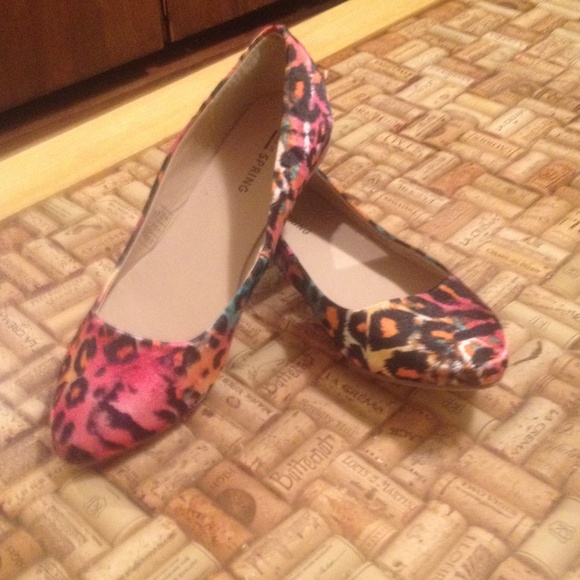 Bright animal print shoes