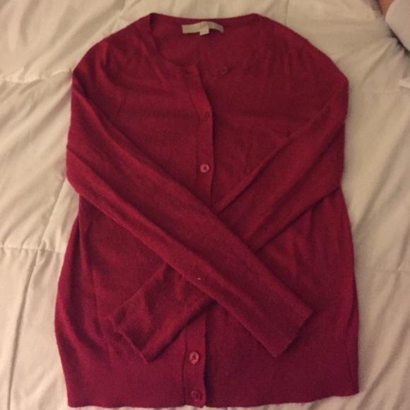 Fuchsia colored cardigan