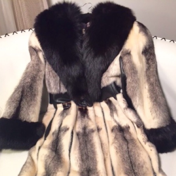 Ranch Cross MINK full-length w/ Fox Trim SZ S/M - Picture 4 of 4