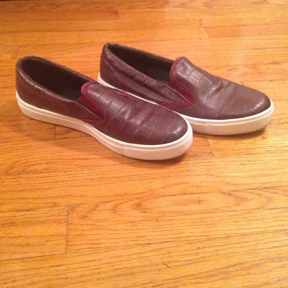 Topshop Burgundy Red Slip-Ons