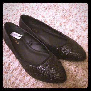 🎉Price Drop🎉😍 Sparkly Black Flats- Size 12 NWT
