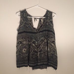 Free People Blue and Black Crop Top