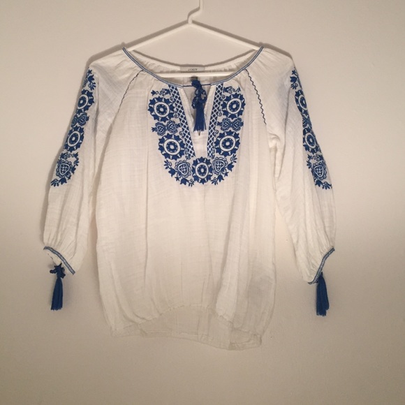 Jew Crew Blue and White Top