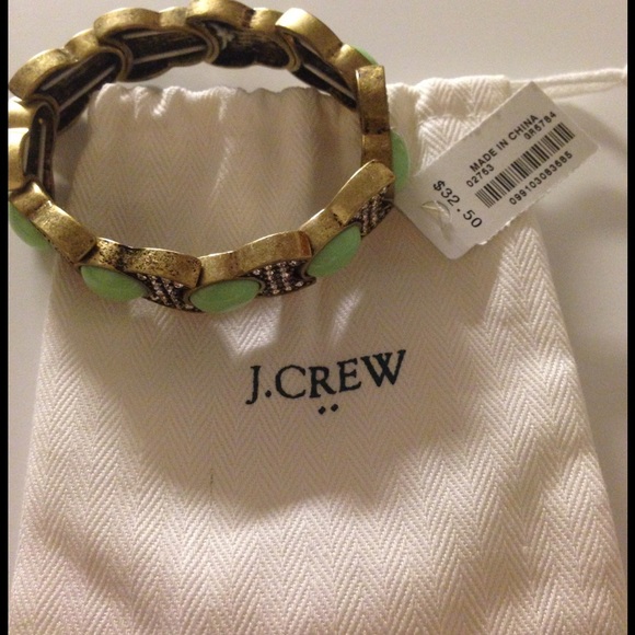 J. Crew Jewelry - J. Crew Mint Green Gold Bracelet NWT