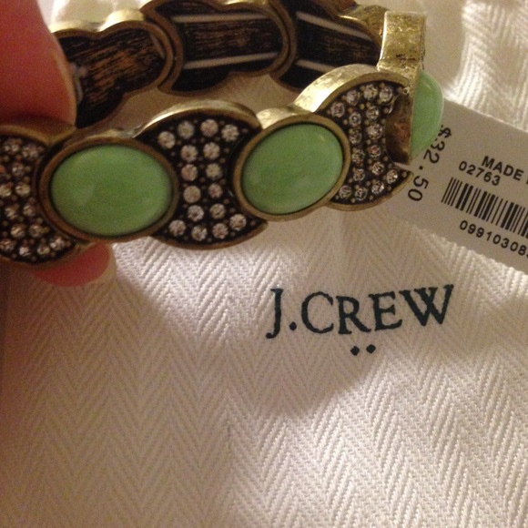 J. Crew Mint Green Gold Bracelet NWT - Picture 2 of 3