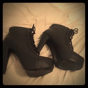 Black lace up boots