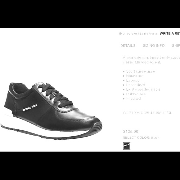 Michael Kors Shoes - Michael Kors black leather sneakers.