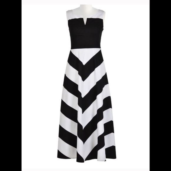 Eshakti Dresses & Skirts - New Eshakti Chevron Maxi Dress Size XL 16