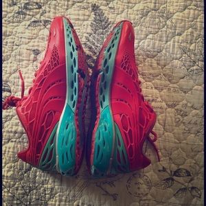 Red and Blue Puma running sneakers