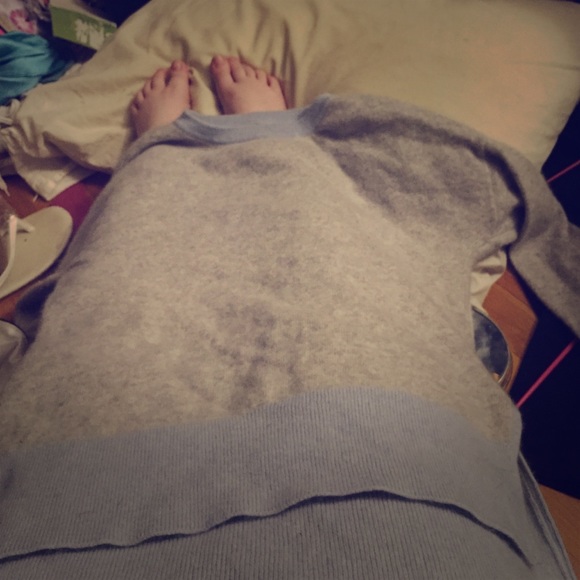 Grey and blue cashmere sweater