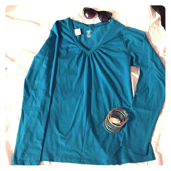 Dots Turquoise long sleeve tshirt
