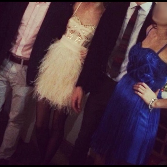 bebe pink feather studded dress RARE homecoming - Picture 2 of 3