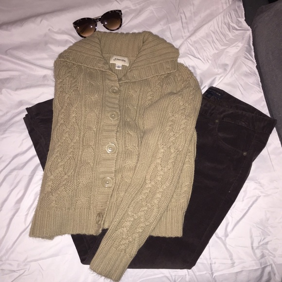 Tan cable knit sweater