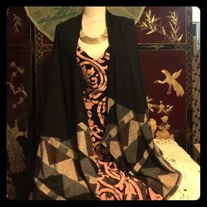 Beautifull  Old Rose & Black Dress pit 17" L 58"