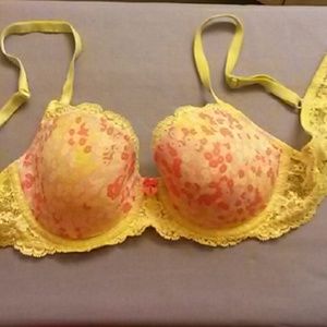 Victoria Secret Dream Angels Yellow Flowery Bra