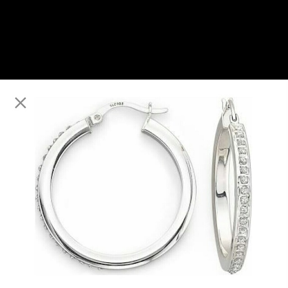 Diamond accent hoops