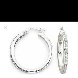 Diamond accent hoops