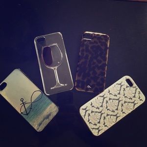 All 6 iPhone 5/5s cases shown + 1 Screen Protector