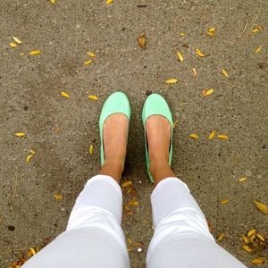 Mint green flats
