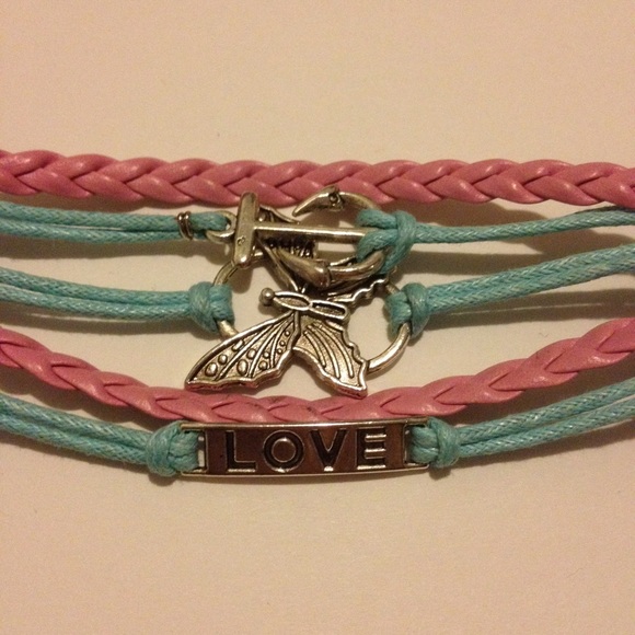 Blue Pink Multiple Bracelet
