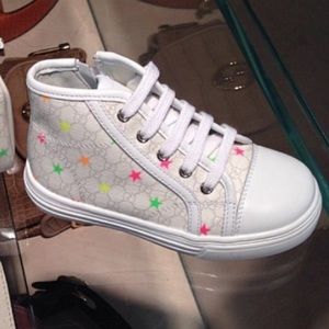 Toddlers High Top Leather Gucci Sneakers