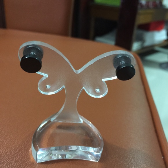 Black Double side Earrings