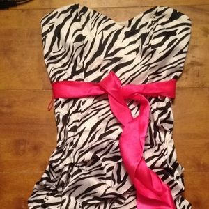 Zebra print formal dress